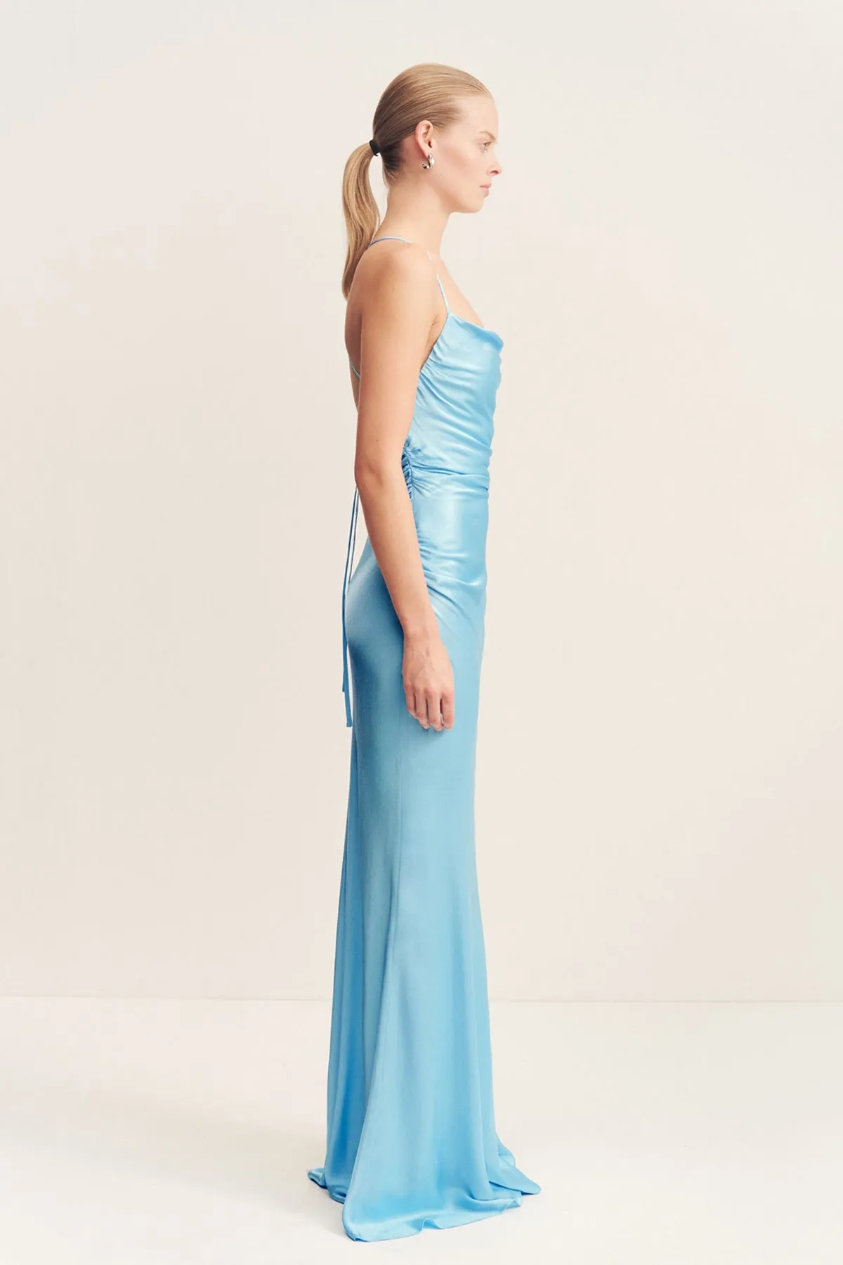 LA LUNE LACE BACK MAXI DRESS - ICEBERG BLUE sold by Shona Joy product image thumbnail 4