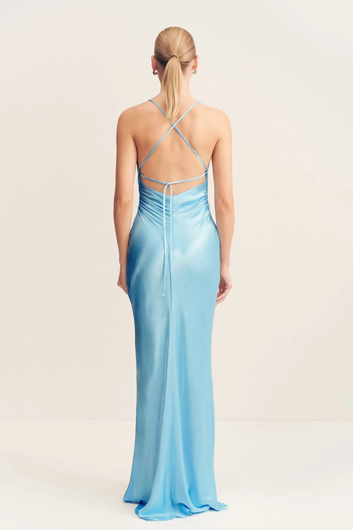 LA LUNE LACE BACK MAXI DRESS - ICEBERG BLUE sold by Shona Joy product image thumbnail 5