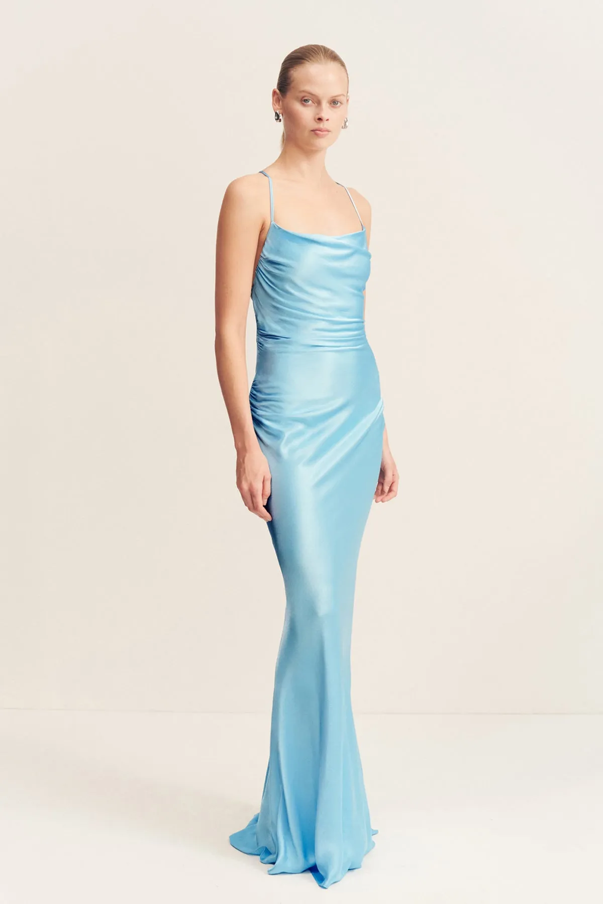 LA LUNE LACE BACK MAXI DRESS - ICEBERG BLUE sold by Shona Joy product image thumbnail 3