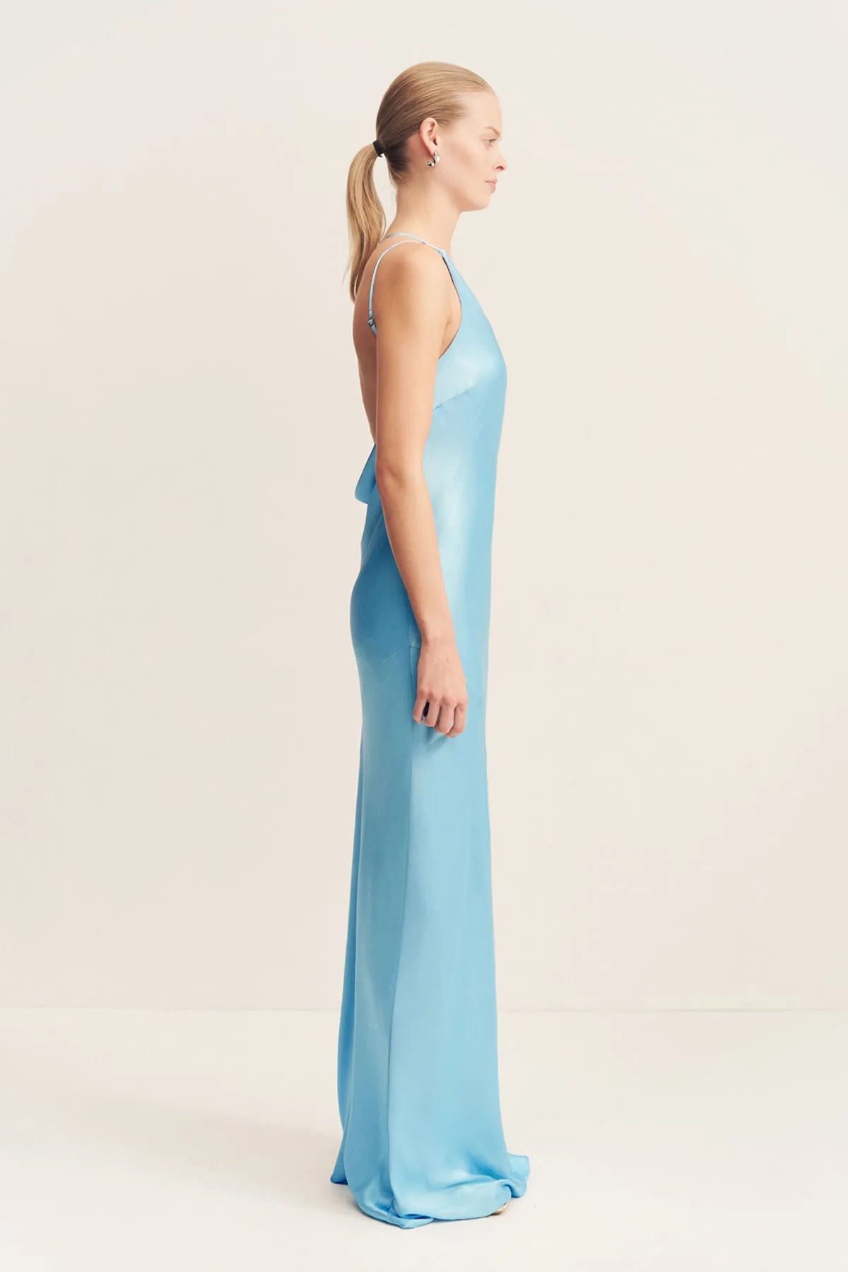 LA LUNE ONE SHOULDER COWL BACK MAXI DRESS - ICEBERG BLUE sold by Shona Joy product image thumbnail 4