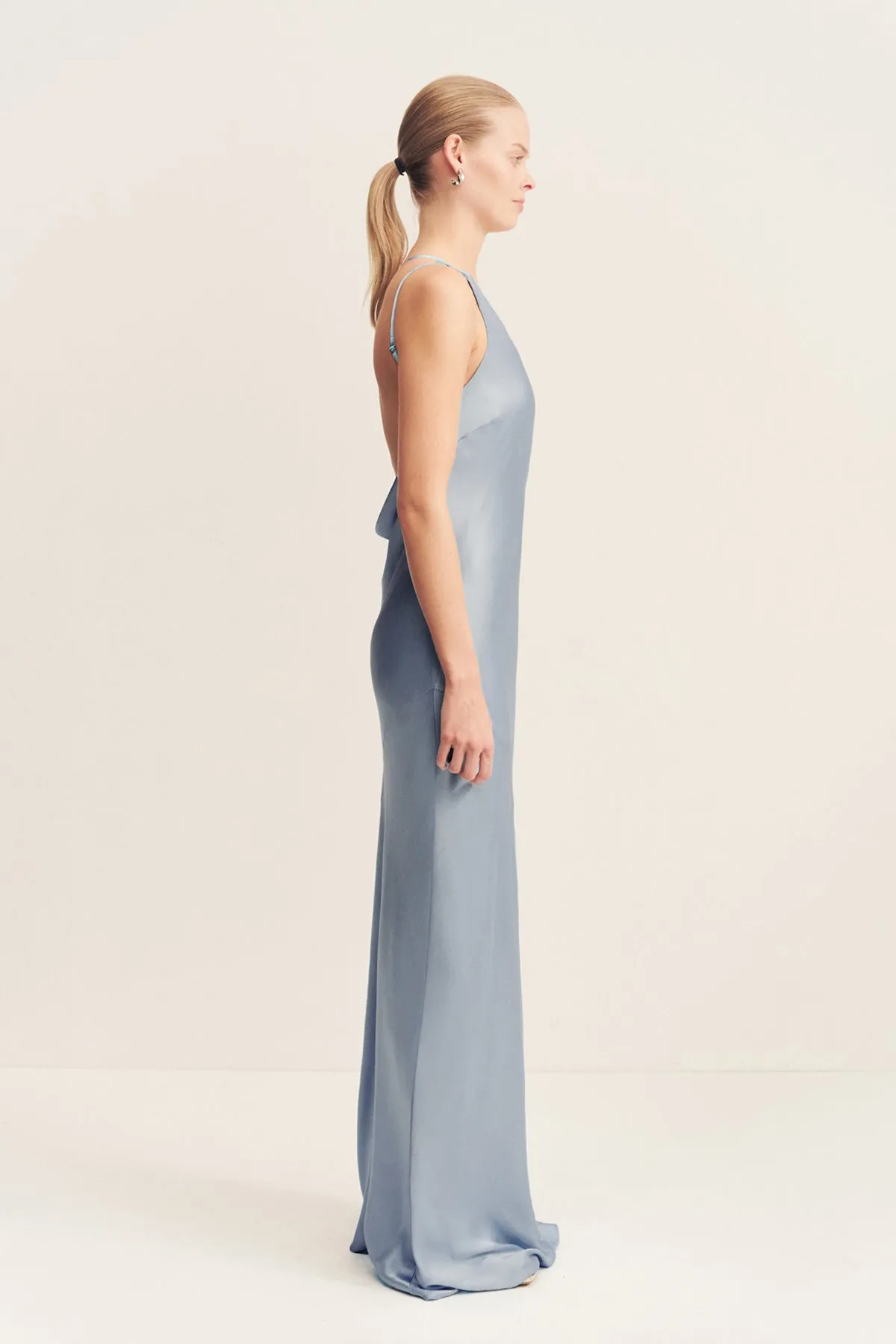 LA LUNE ONE SHOULDER COWL BACK MAXI DRESS - POWDER BLUE sold by Shona Joy product image thumbnail 3