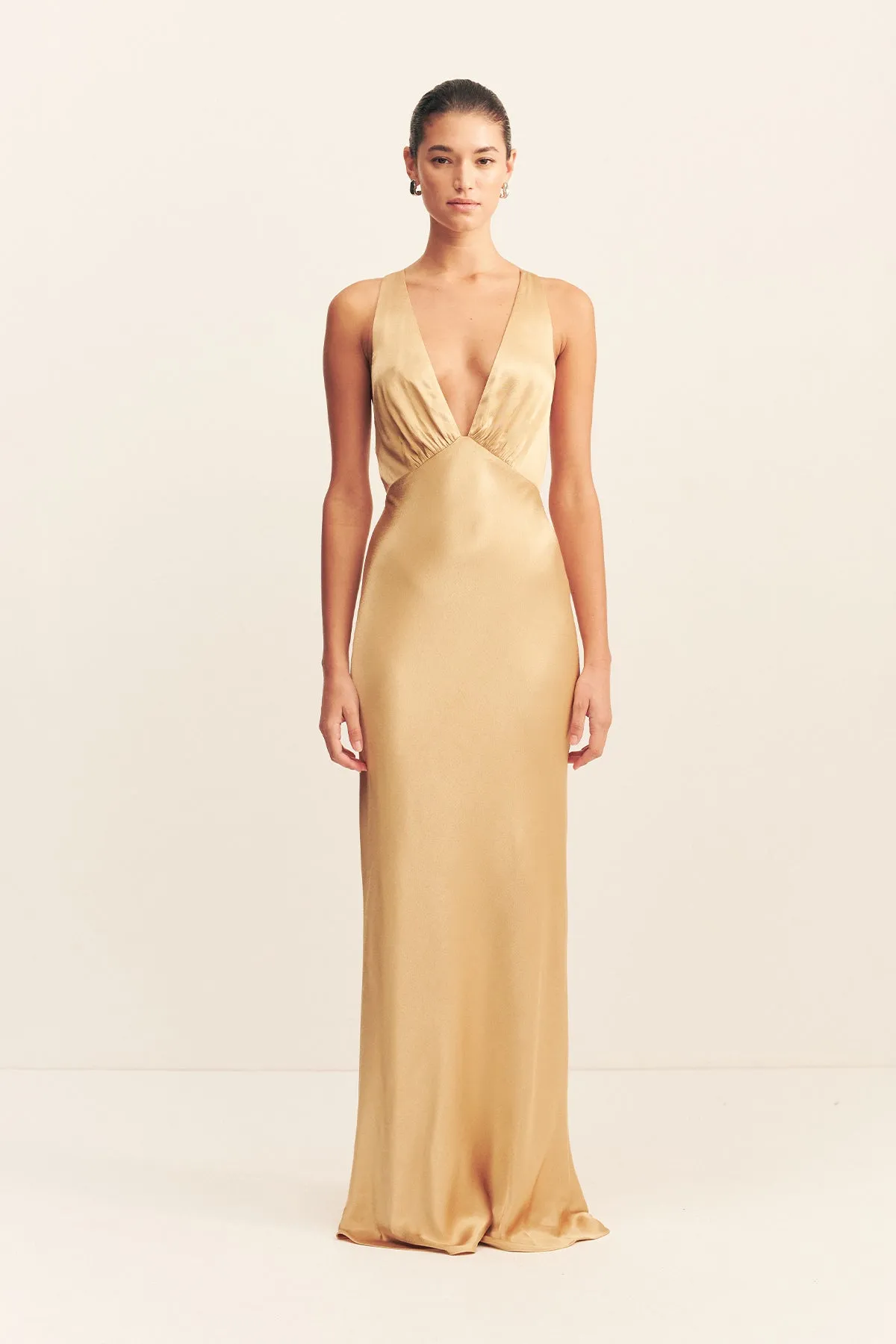 OLIVIERA PLUNGED CROSS BACK MAXI DRESS - TAFFY sold by Shona Joy