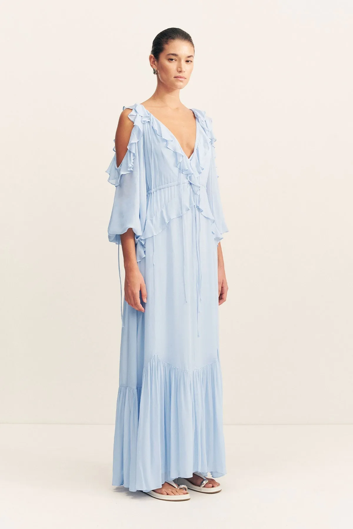 EMORY RUFFLE DRAWSTRING MAXI DRESS - ARCADIAN BLUE sold by Shona Joy product image thumbnail 3