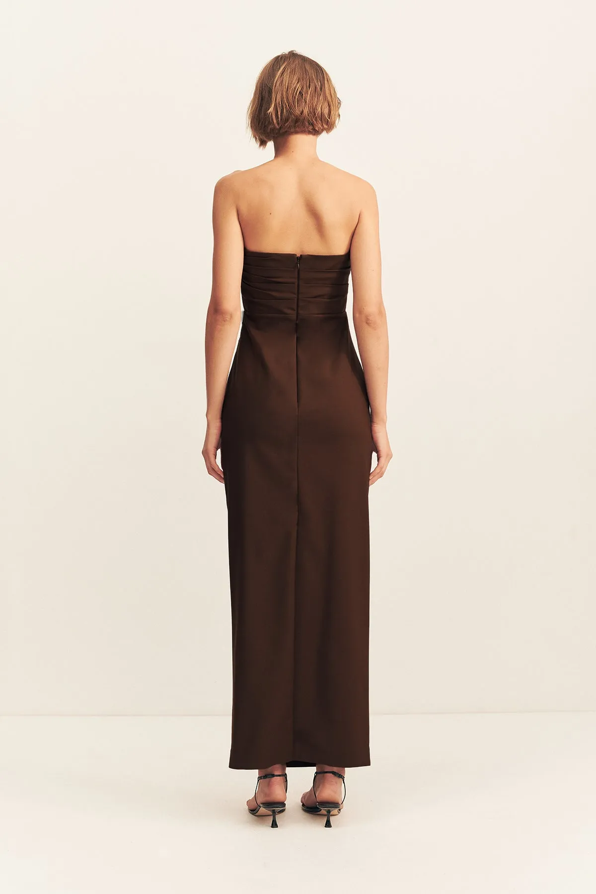 LANI STRAPLESS DRAPED MAXI DRESS - ESPRESSO sold by Shona Joy product image thumbnail 5