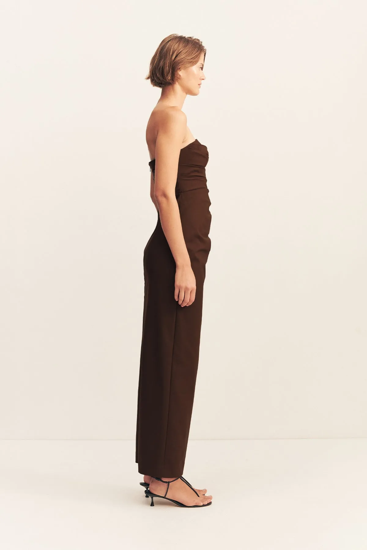 LANI STRAPLESS DRAPED MAXI DRESS - ESPRESSO sold by Shona Joy product image thumbnail 4
