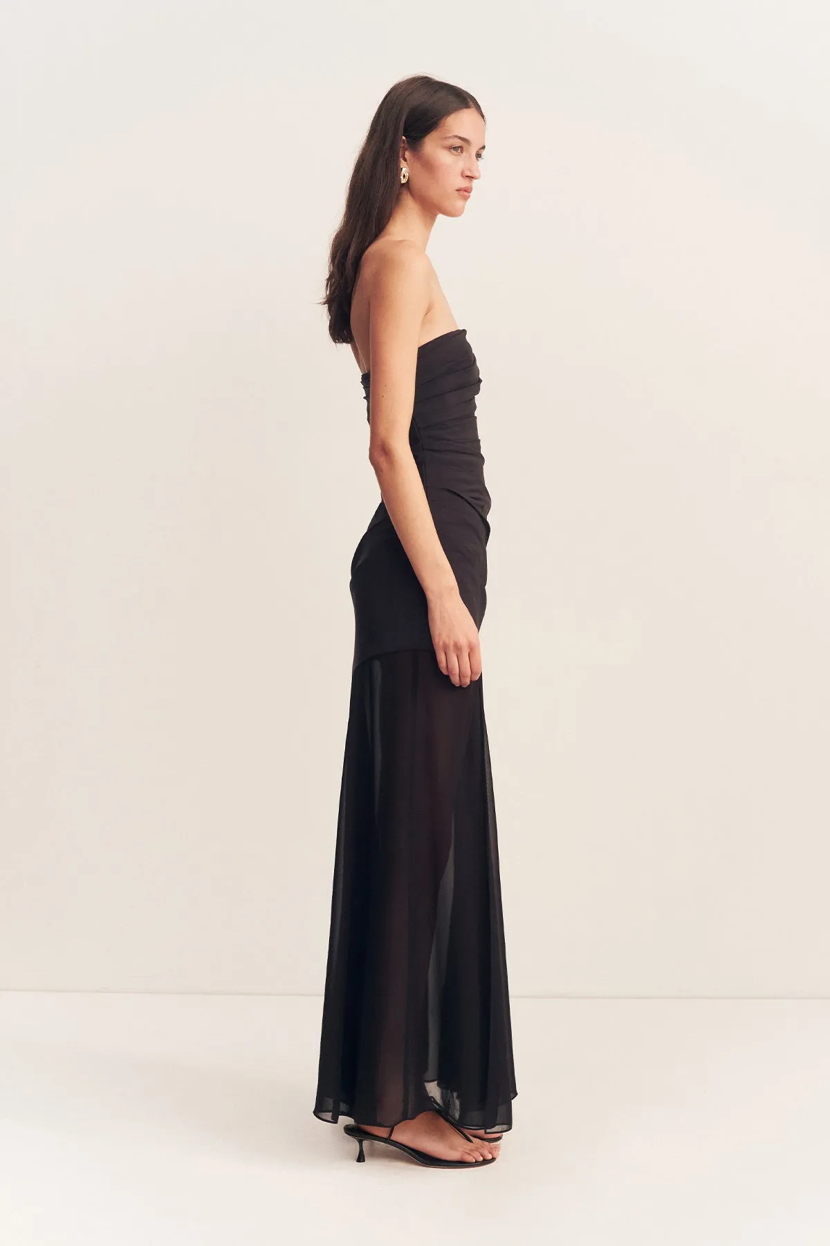 BLAINEY STRAPLESS DRAPED MAXI DRESS - BLACK sold by Shona Joy product image thumbnail 4
