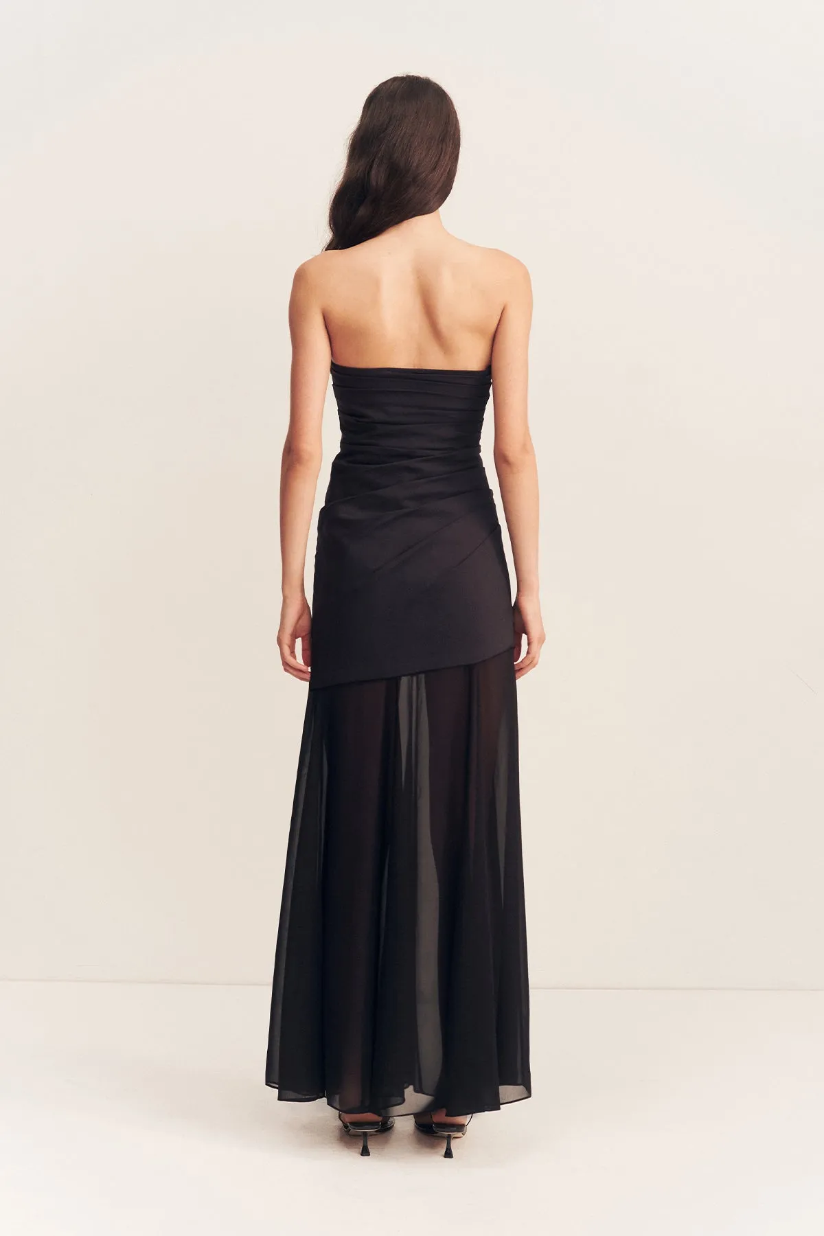 BLAINEY STRAPLESS DRAPED MAXI DRESS - BLACK sold by Shona Joy product image thumbnail 5