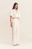 BIRDIE SCALLOP CROPPED SHIRT - IVORY sold by Shona Joy