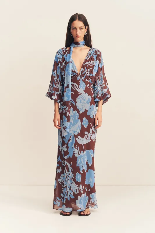 OLSON PLUNGE BALLOON SLEEVE MAXI DRESS sold by Shona Joy