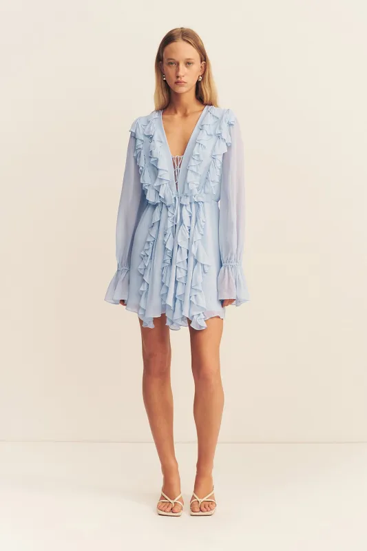 EMORY RUFFLE MINI DRESS - ARCADIAN BLUE sold by Shona Joy