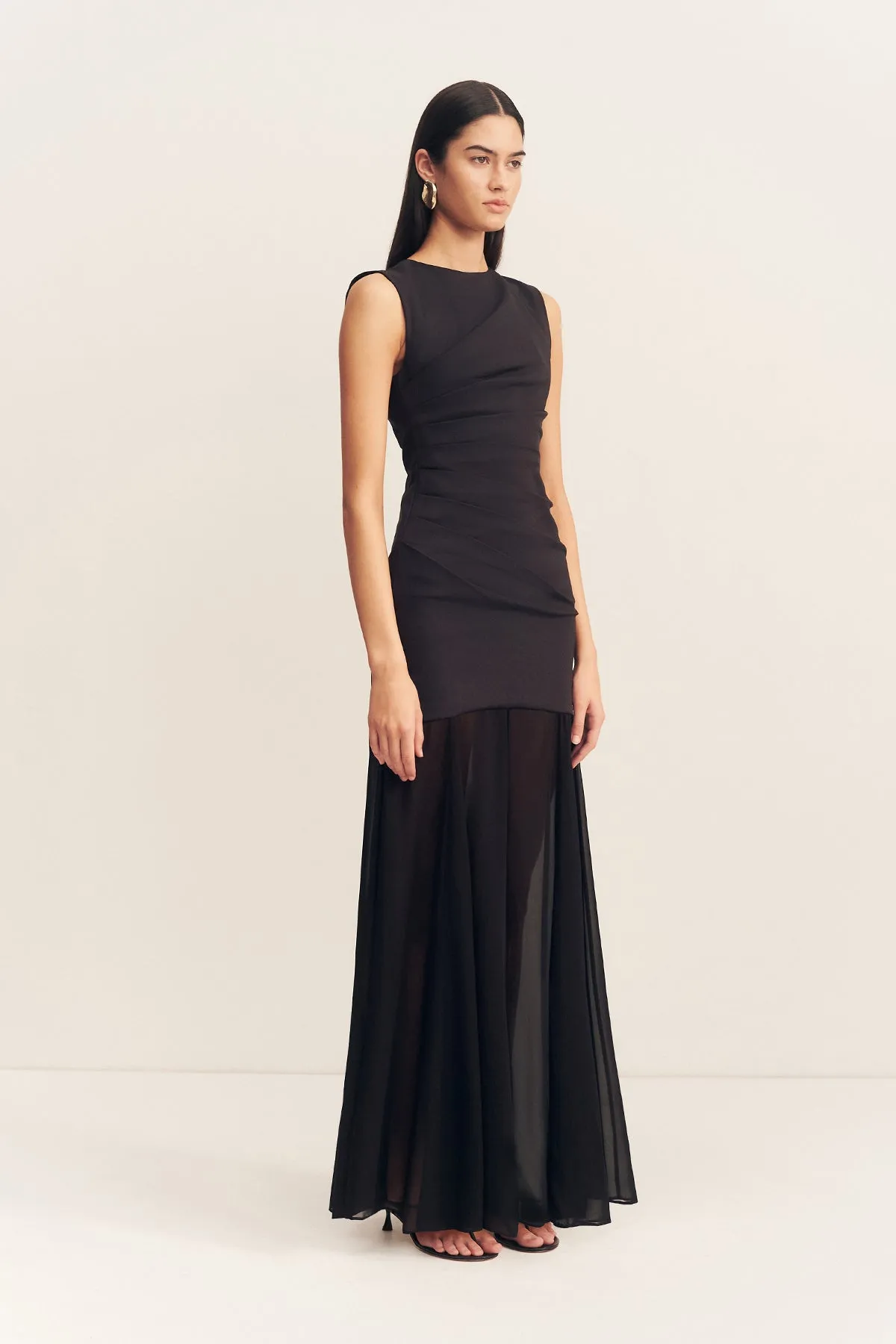 BLAINEY OPEN BACK DRAPED MAXI DRESS - BLACK sold by Shona Joy product image thumbnail 3