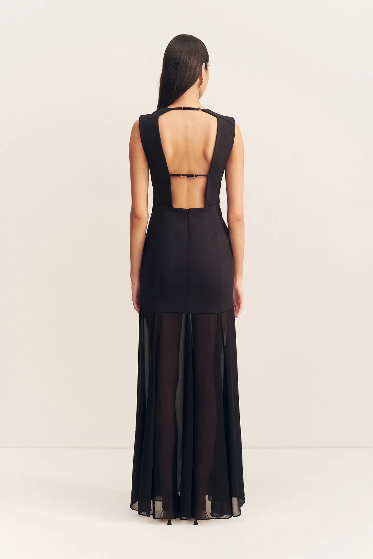 BLAINEY OPEN BACK DRAPED MAXI DRESS - BLACK sold by Shona Joy product image thumbnail 5