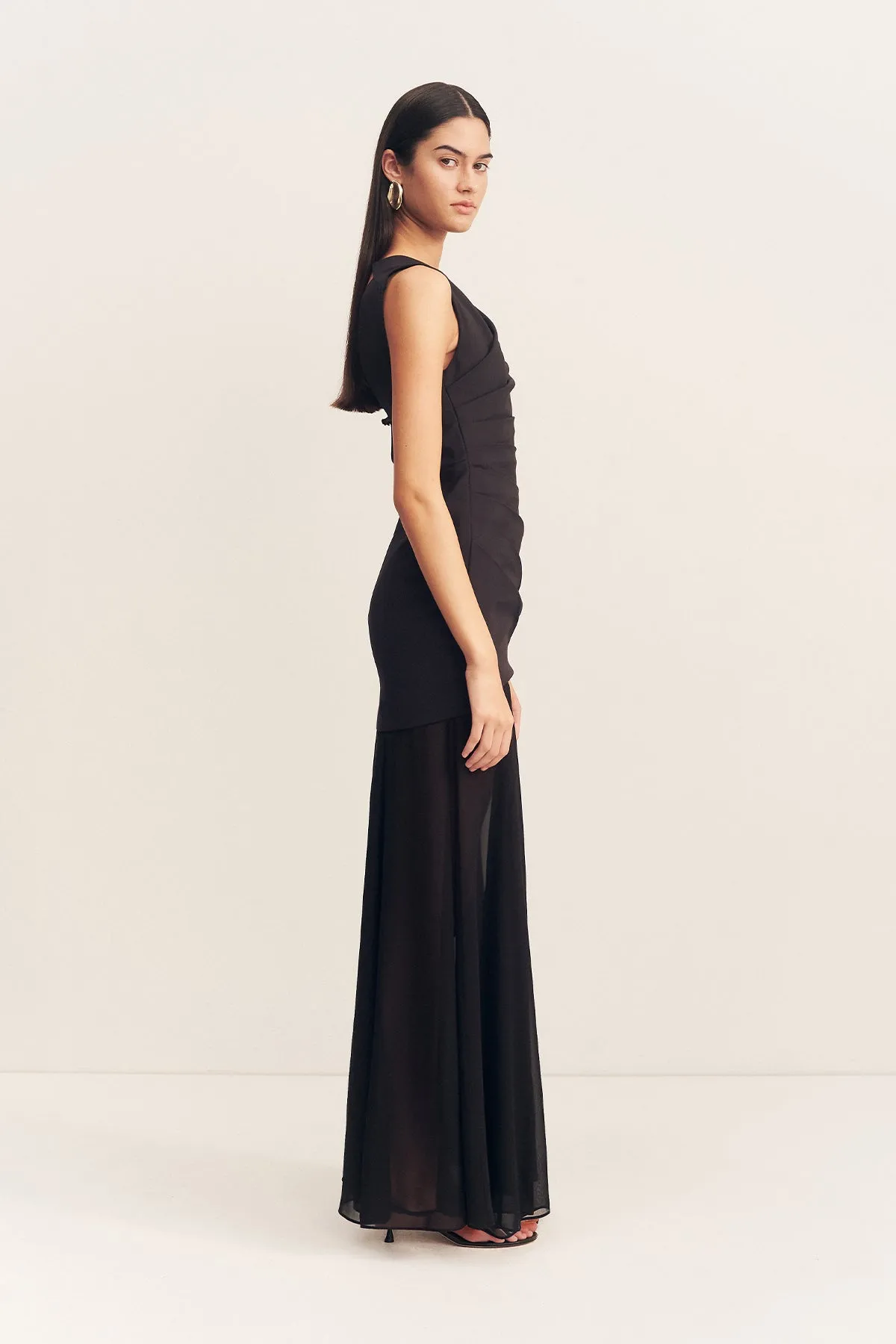 BLAINEY OPEN BACK DRAPED MAXI DRESS - BLACK sold by Shona Joy product image thumbnail 4