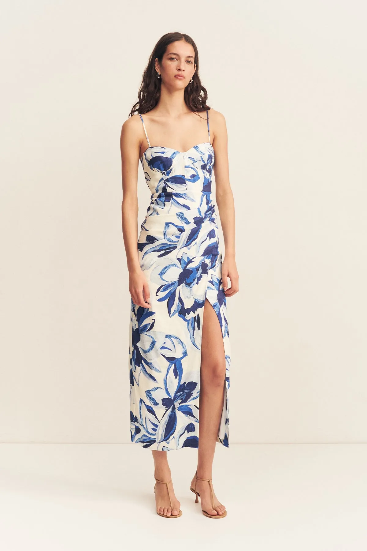 STEVIE BUSTIER DRAPED MIDI DRESS sold by Shona Joy