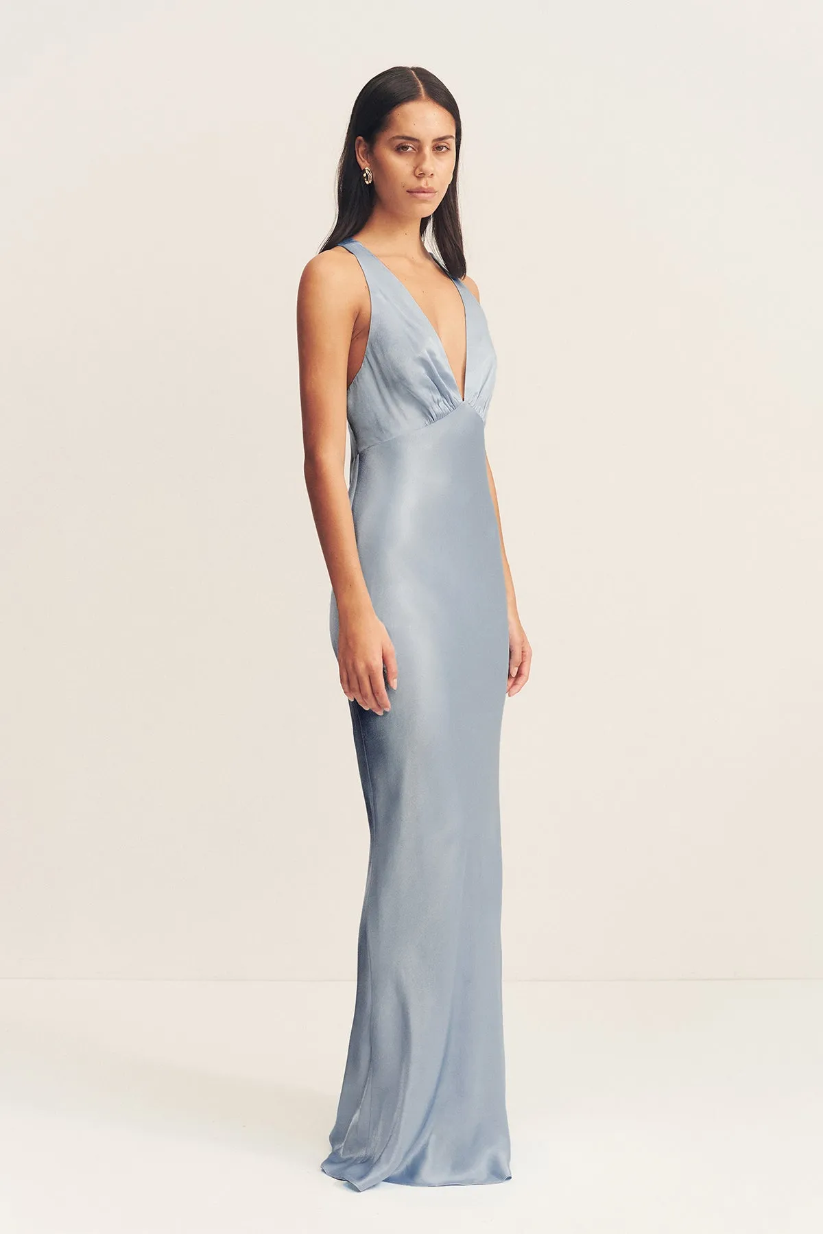 LA LUNE PLUNGED CROSS BACK MAXI DRESS - POWDER BLUE sold by Shona Joy product image thumbnail 2
