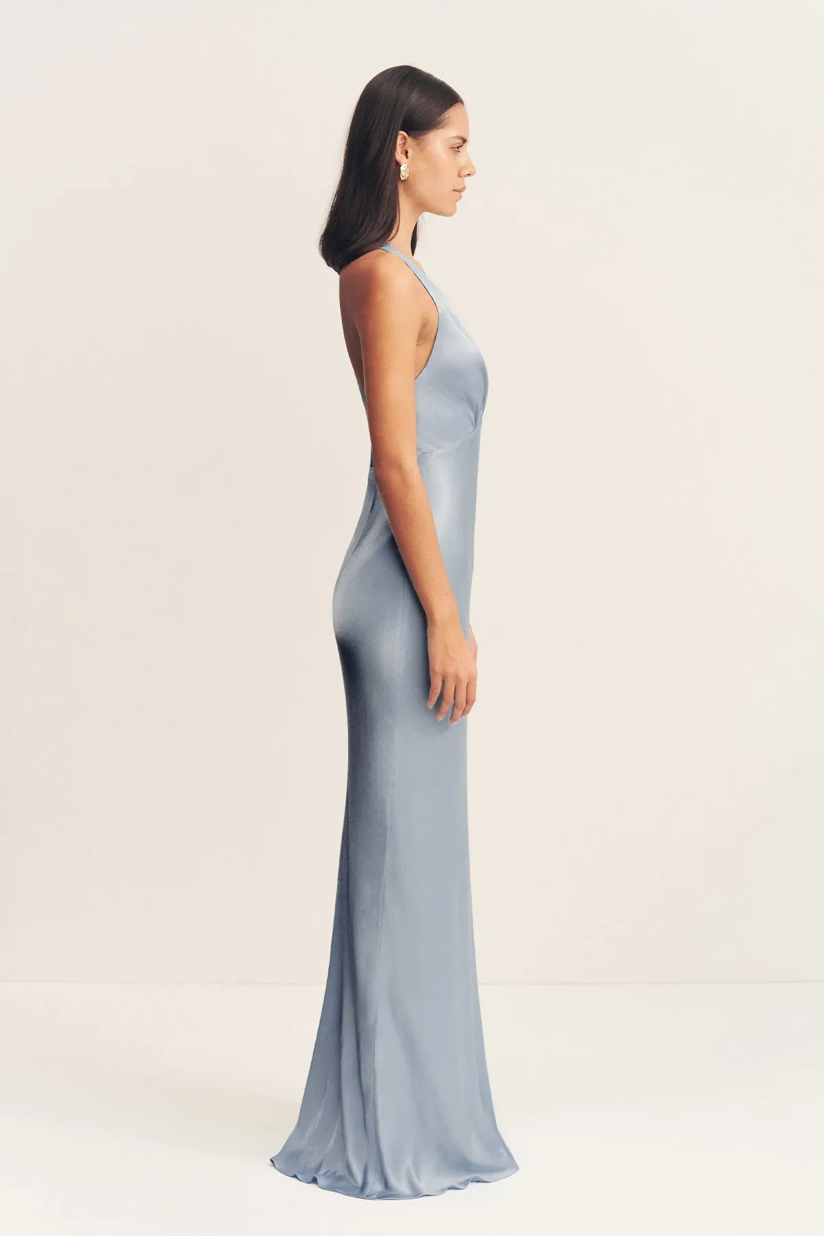 LA LUNE PLUNGED CROSS BACK MAXI DRESS - POWDER BLUE sold by Shona Joy product image thumbnail 3