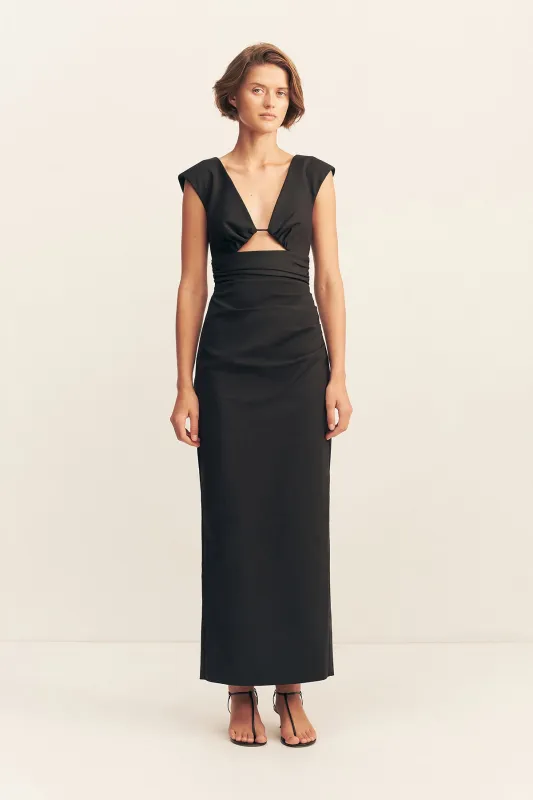LANI PLUNGED CUT OUT MAXI DRESS - BLACK sold by Shona Joy