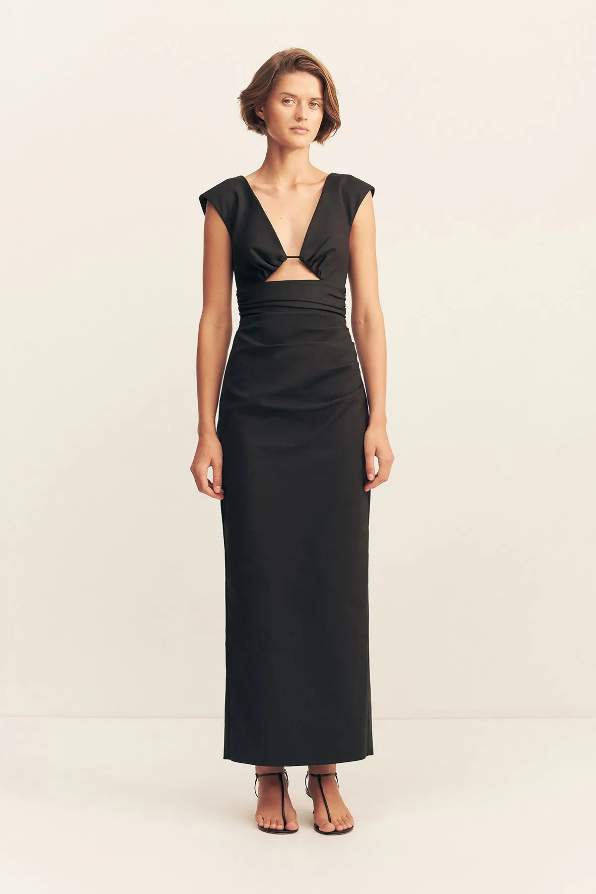 LANI PLUNGED CUT OUT MAXI DRESS - BLACK sold by Shona Joy