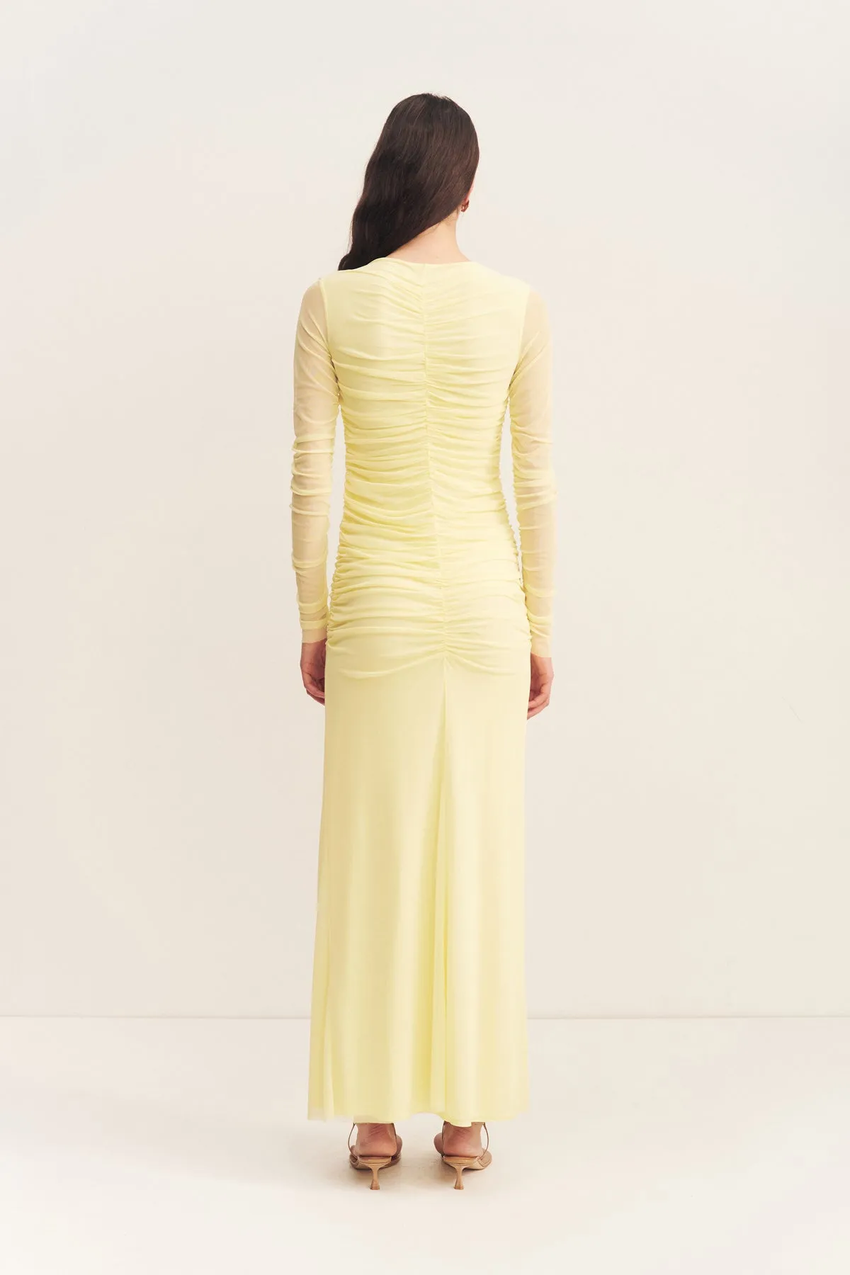 MIRA GATHERED MAXI DRESS - SHERBET YELLOW sold by Shona Joy product image thumbnail 4