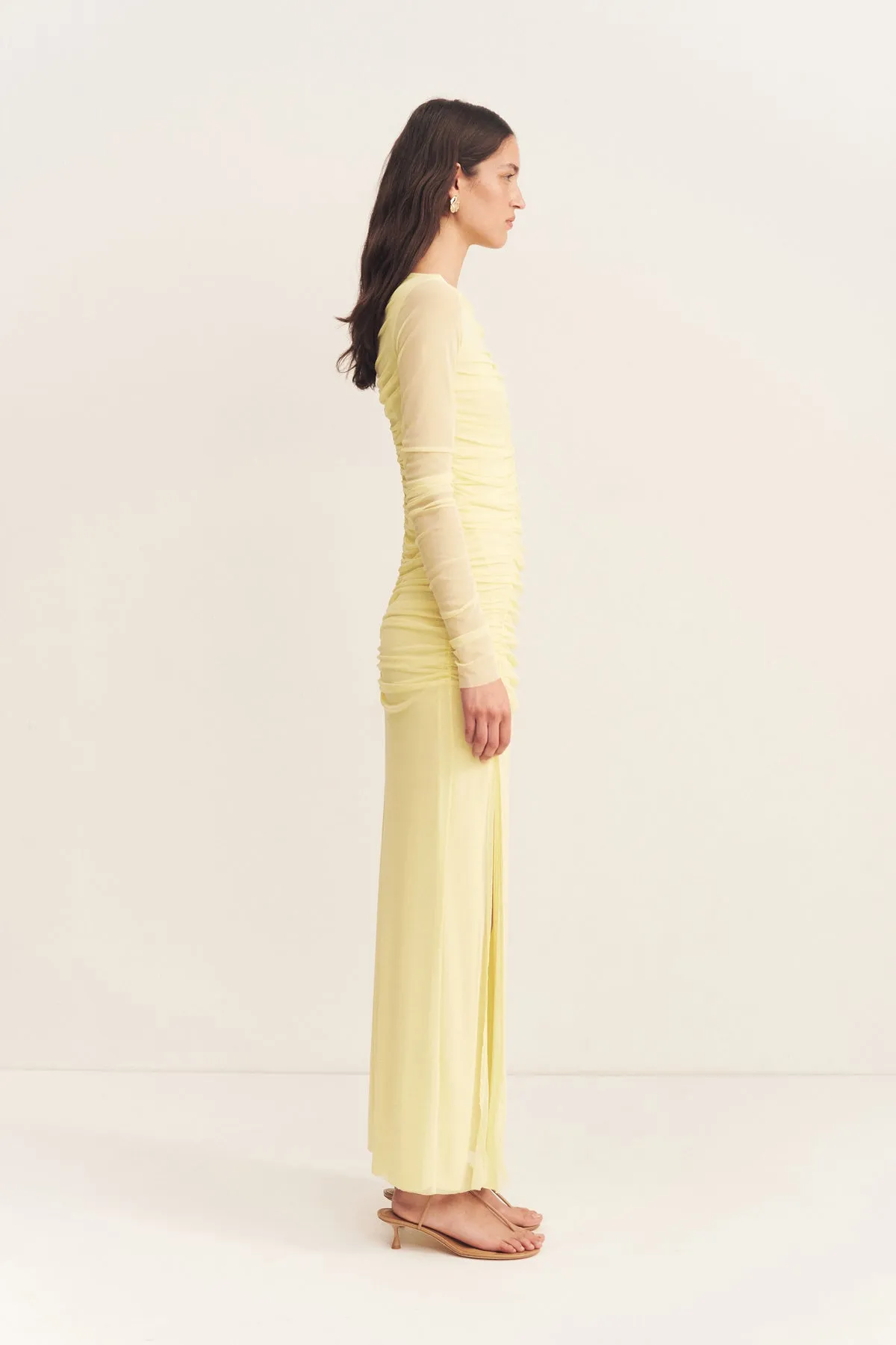 MIRA GATHERED MAXI DRESS - SHERBET YELLOW sold by Shona Joy product image thumbnail 3
