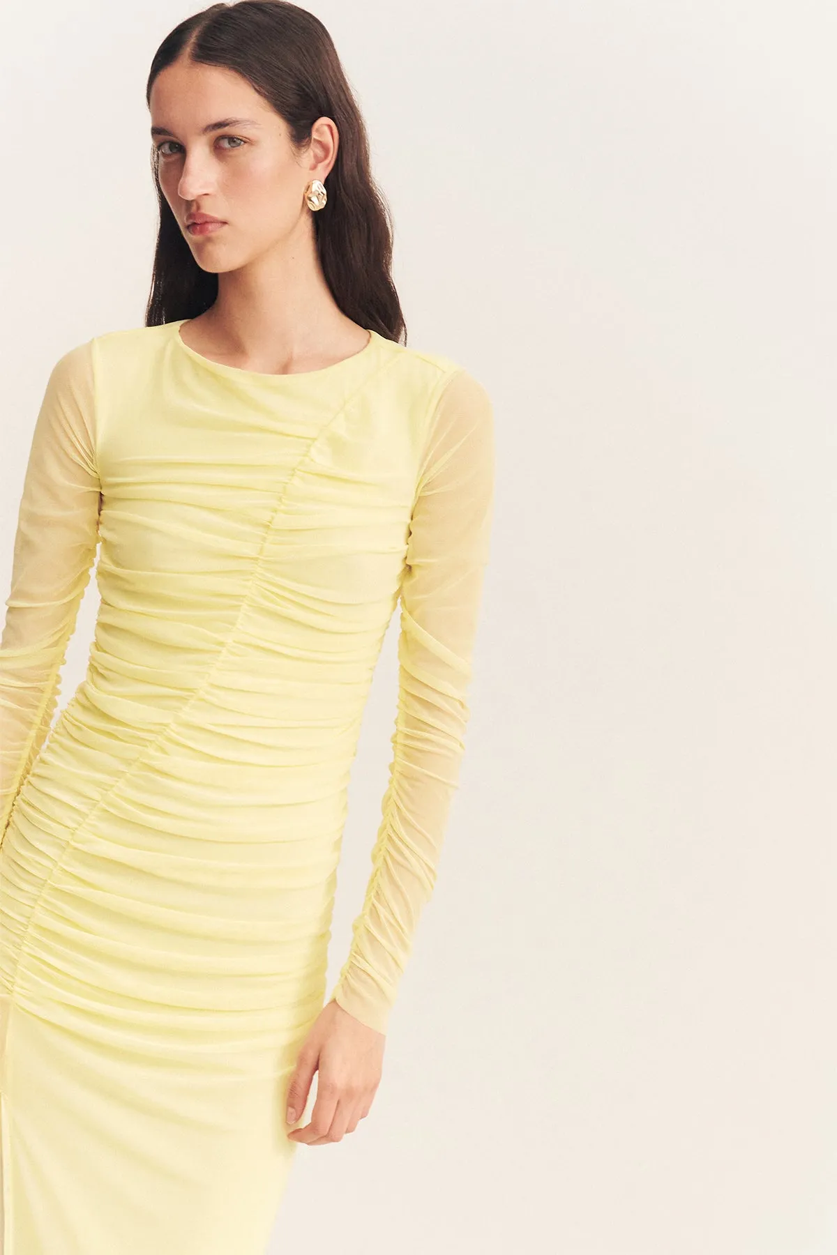 MIRA GATHERED MAXI DRESS - SHERBET YELLOW sold by Shona Joy product image thumbnail 5