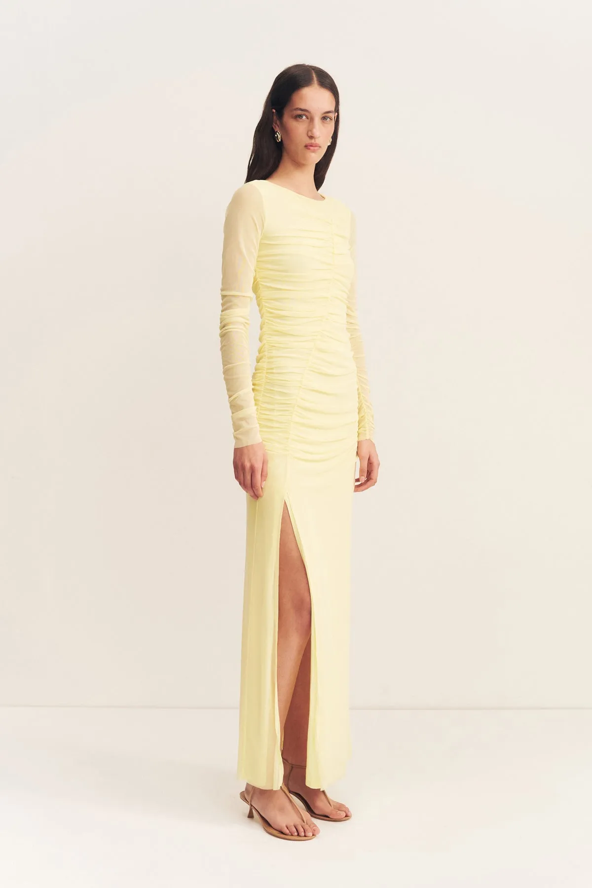 MIRA GATHERED MAXI DRESS - SHERBET YELLOW sold by Shona Joy product image thumbnail 2