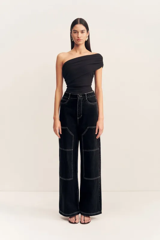 Minga London Trek Black Cargo Jeans | Parallel