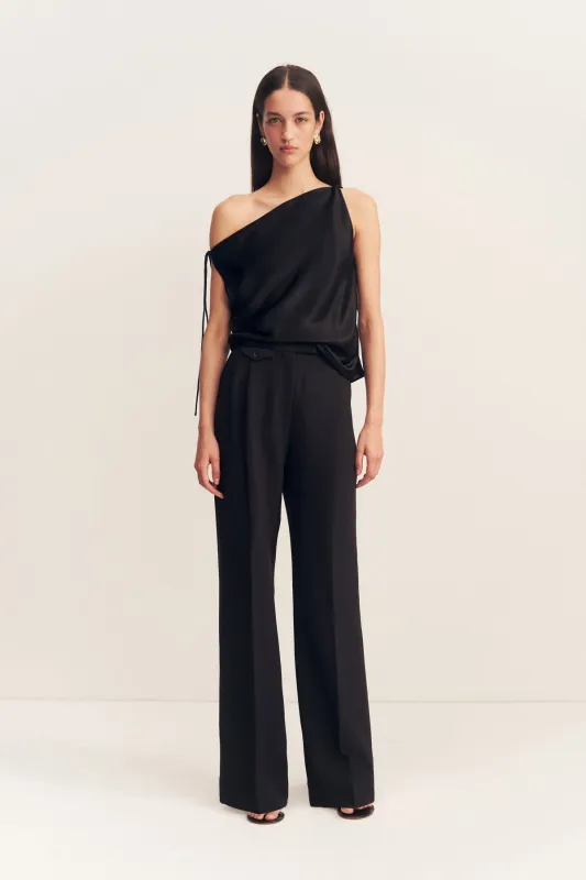 SAVANNA TIE TOP - BLACK sold by Shona Joy
