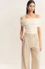 NEWMAN HIGH WAISTED TAILORED PANT - PARCHMENT sold by Shona Joy