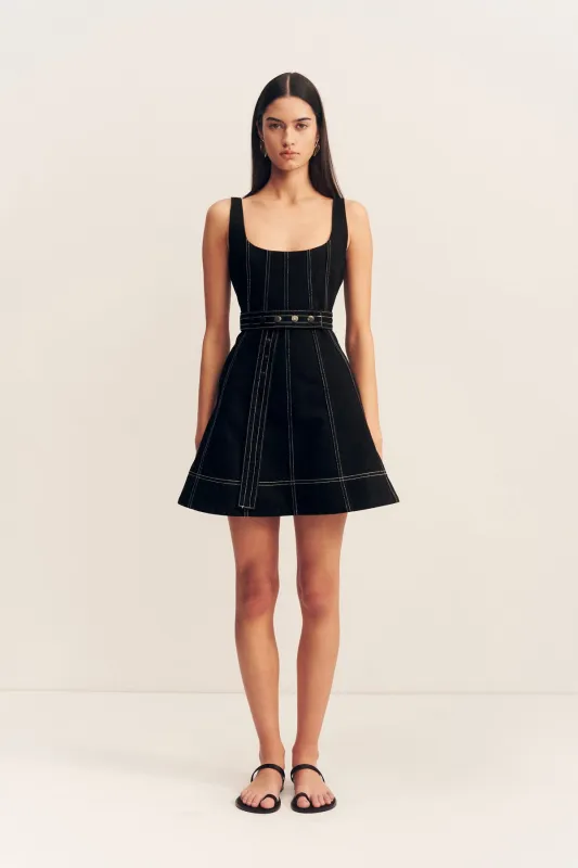 MERCER BELTED MINI DRESS - BLACK sold by Shona Joy