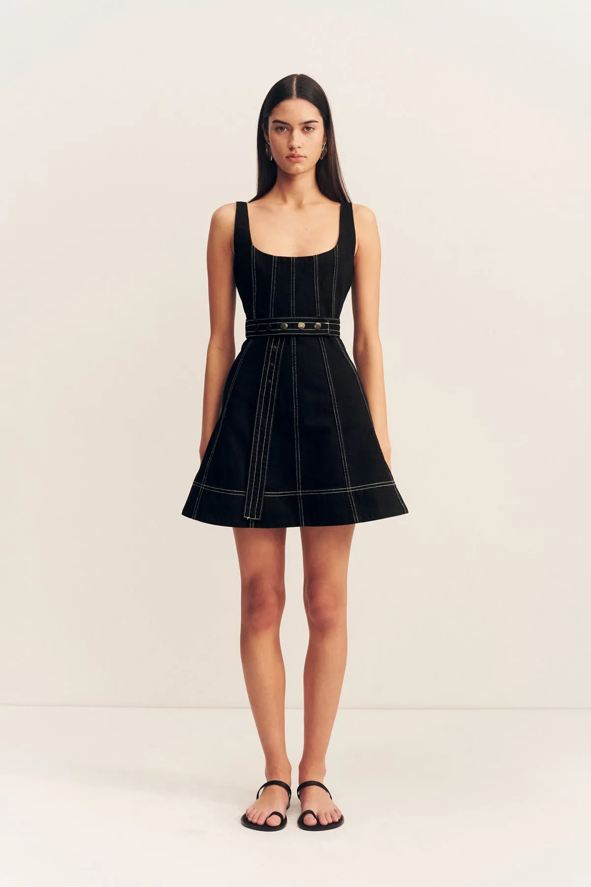 MERCER BELTED MINI DRESS - BLACK sold by Shona Joy