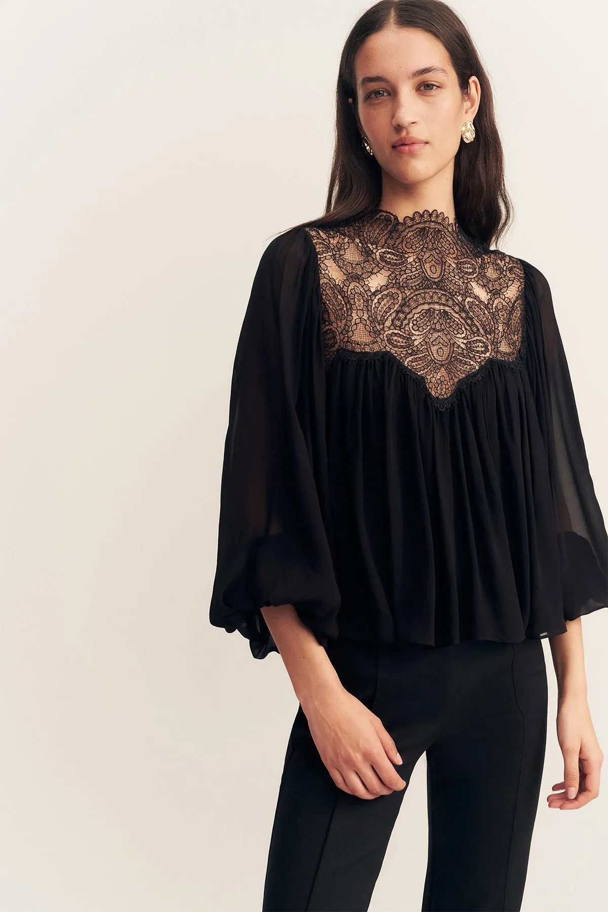 EMORY LACE BLOUSE - BLACK sold by Shona Joy product image thumbnail 2