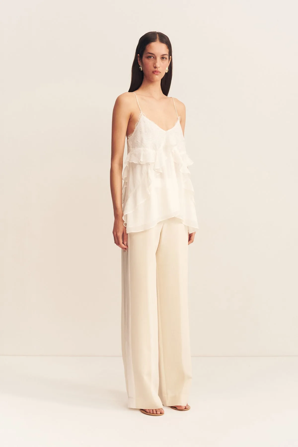 EMORY LACE RUFFLE CAMI - IVORY sold by Shona Joy product image thumbnail 3
