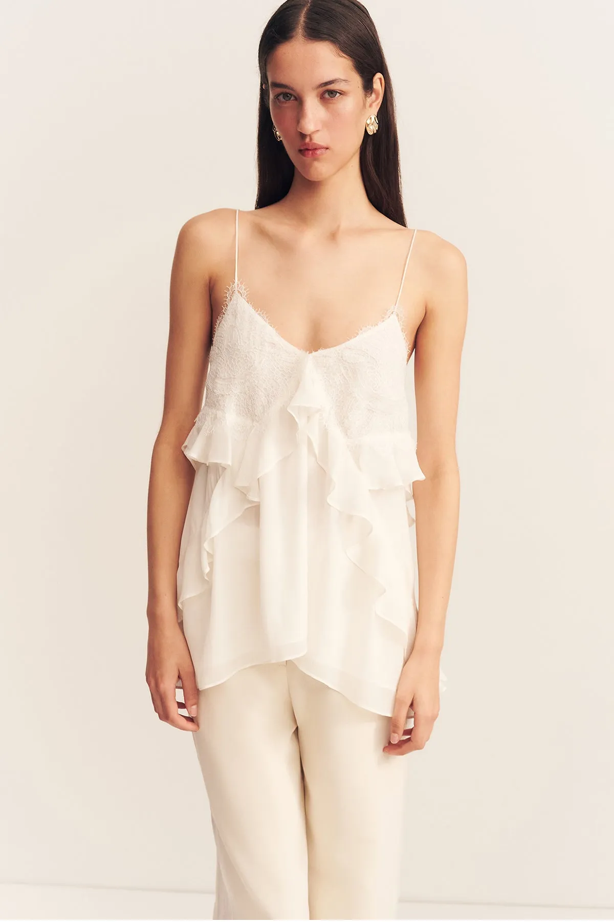 EMORY LACE RUFFLE CAMI - IVORY sold by Shona Joy product image thumbnail 2