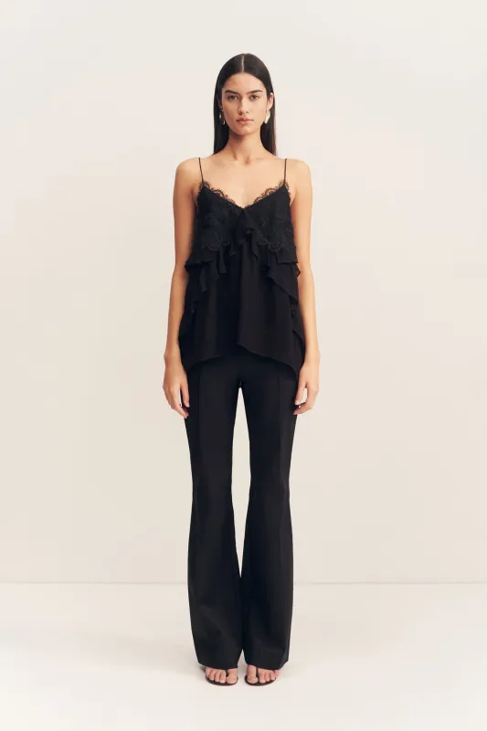 EMORY LACE RUFFLE CAMI - BLACK sold by Shona Joy