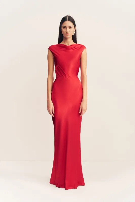 TATUM COWL BACK MAXI DRESS - GRENADINE sold by Shona Joy