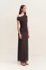 MIRA OFF SHOULDER MAXI DRESS - GANACHE sold by Shona Joy