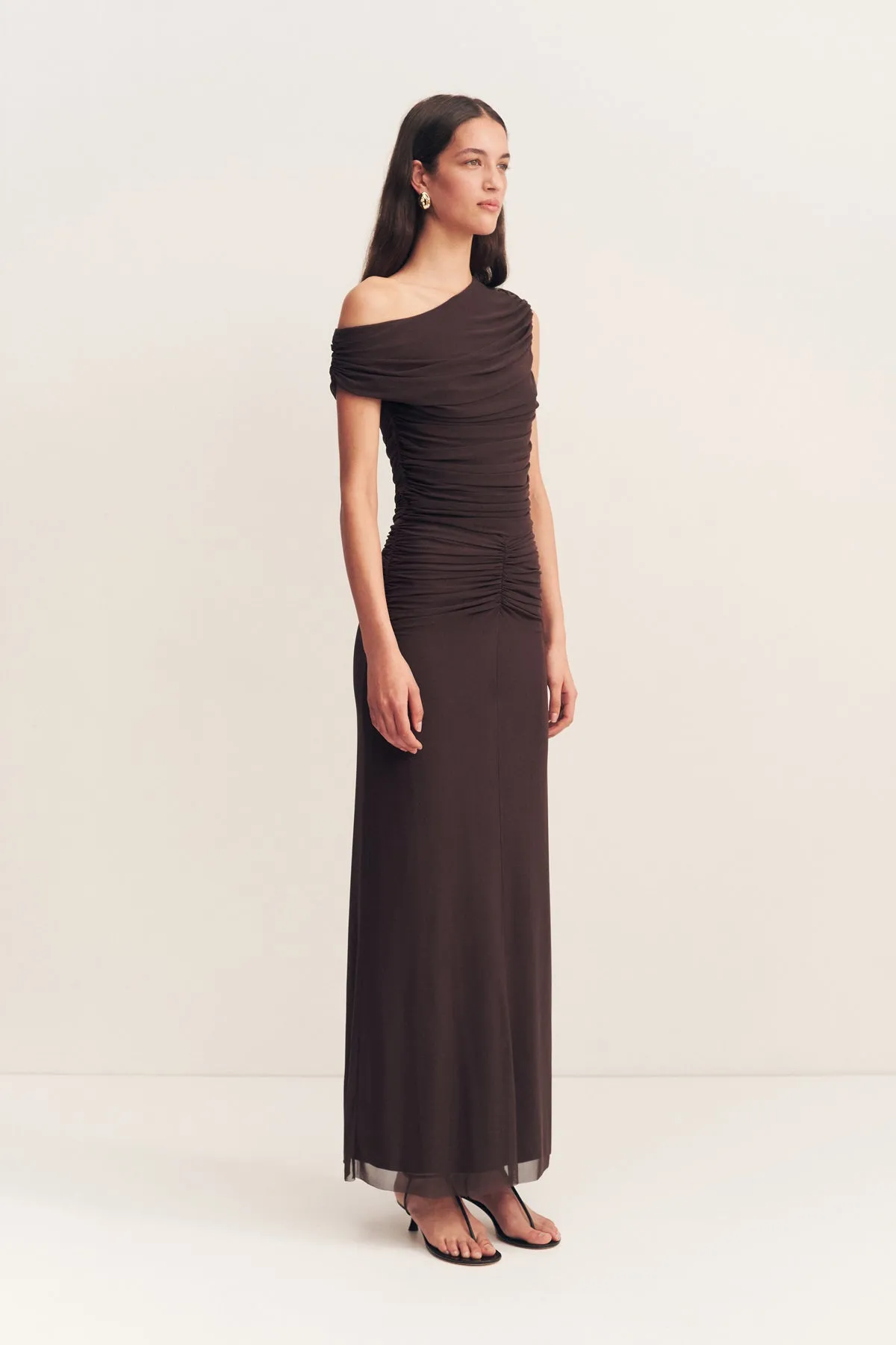 MIRA OFF SHOULDER MAXI DRESS - GANACHE sold by Shona Joy product image thumbnail 3