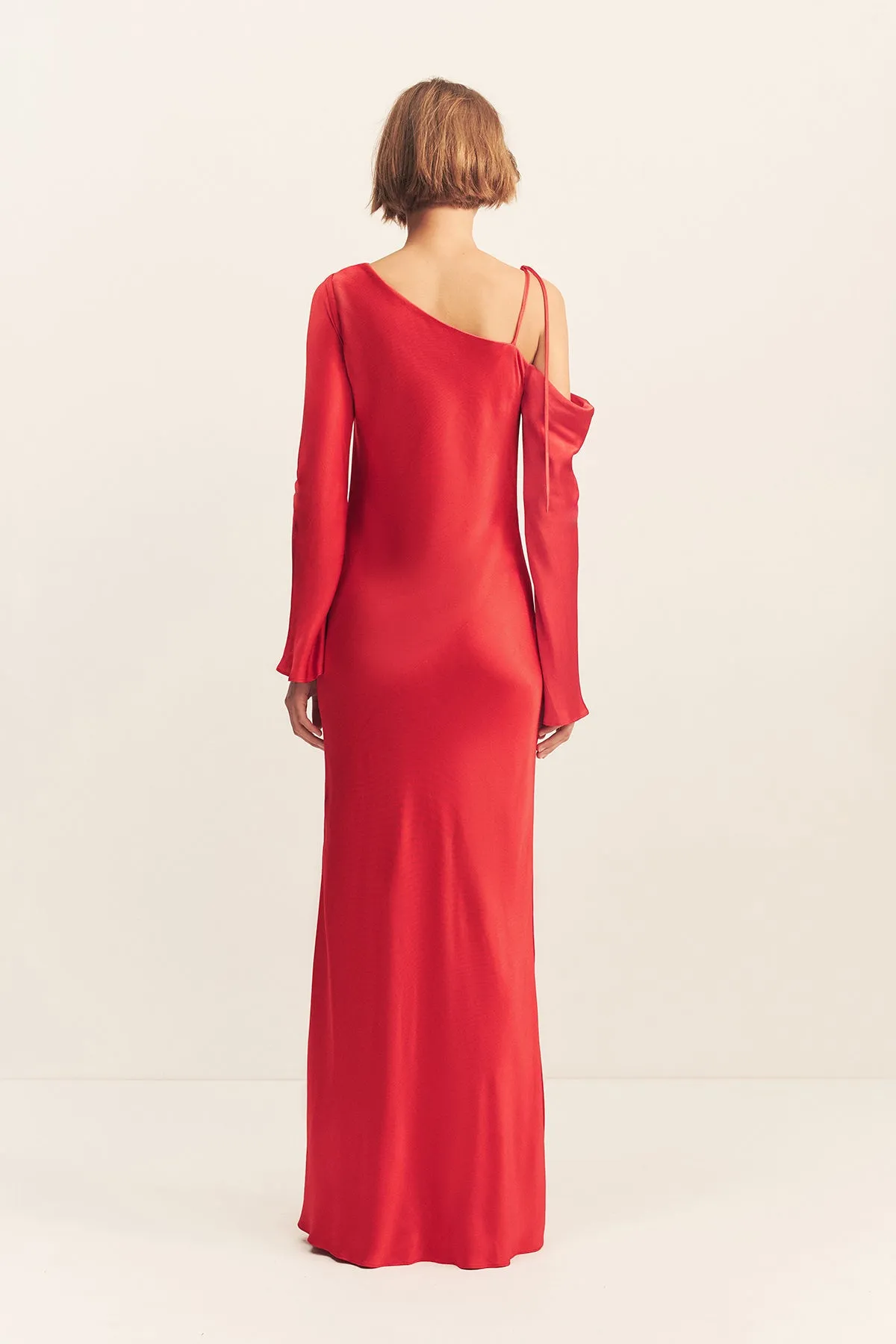 TATUM ASYMMETRICAL LONG SLEEVE MAXI DRESS - GRENADINE sold by Shona Joy product image thumbnail 5
