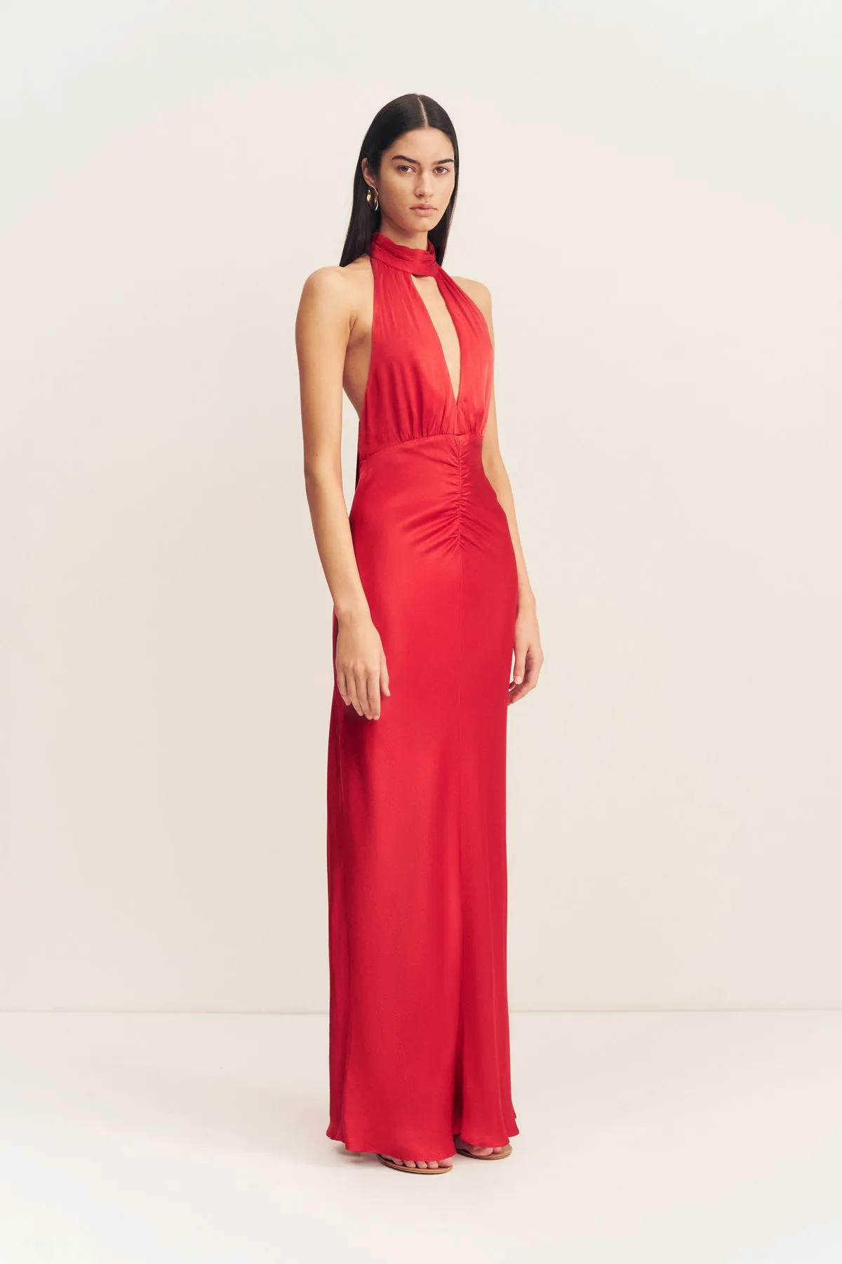 TATUM HALTER NECK MAXI DRESS - GRENADINE sold by Shona Joy product image thumbnail 2