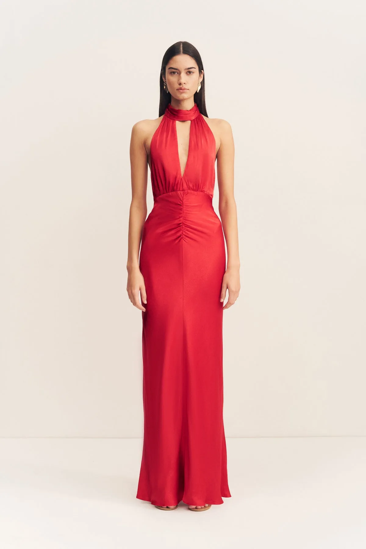 TATUM HALTER NECK MAXI DRESS - GRENADINE sold by Shona Joy