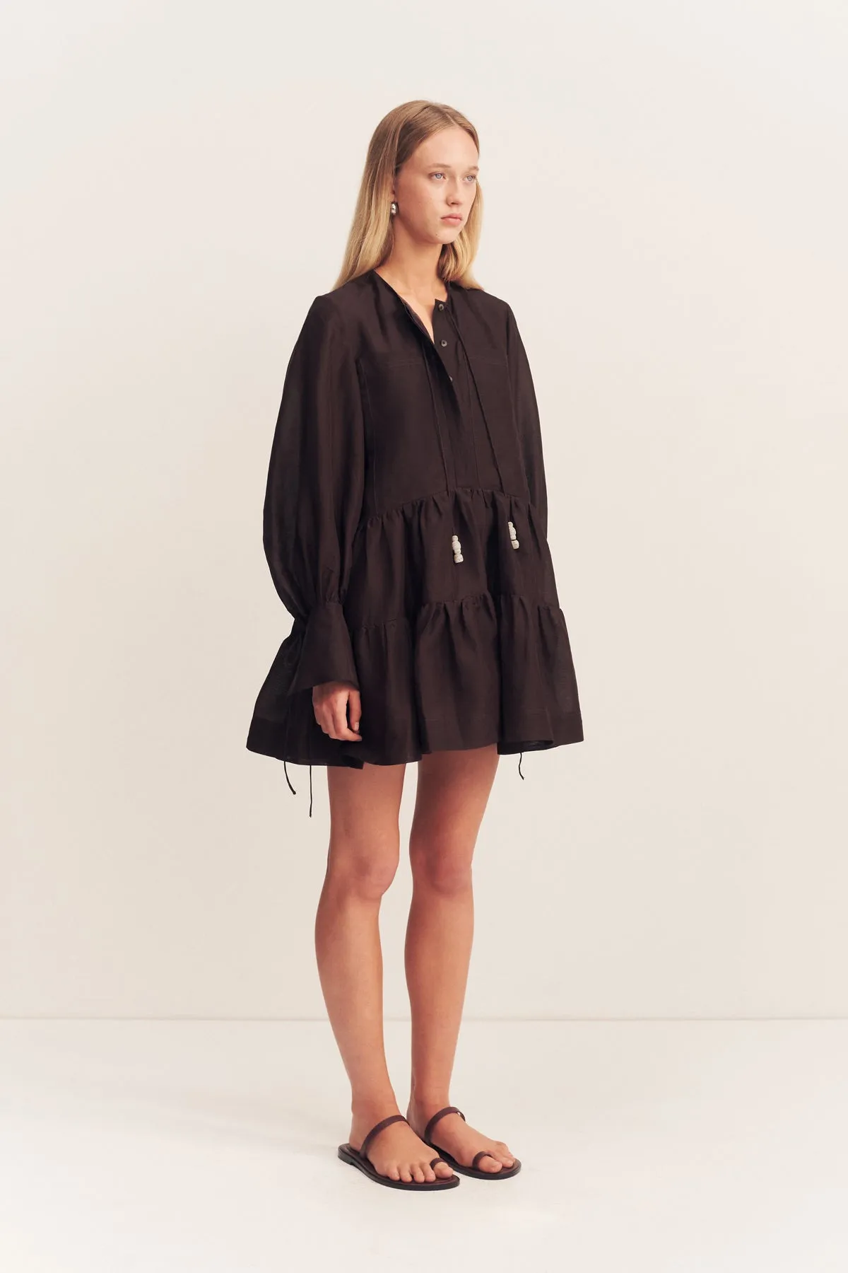 CELESTE TIERED MINI DRESS - GANACHE sold by Shona Joy product image thumbnail 3