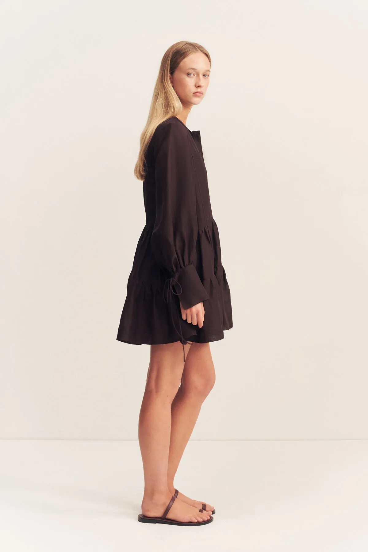 CELESTE TIERED MINI DRESS - GANACHE sold by Shona Joy product image thumbnail 4