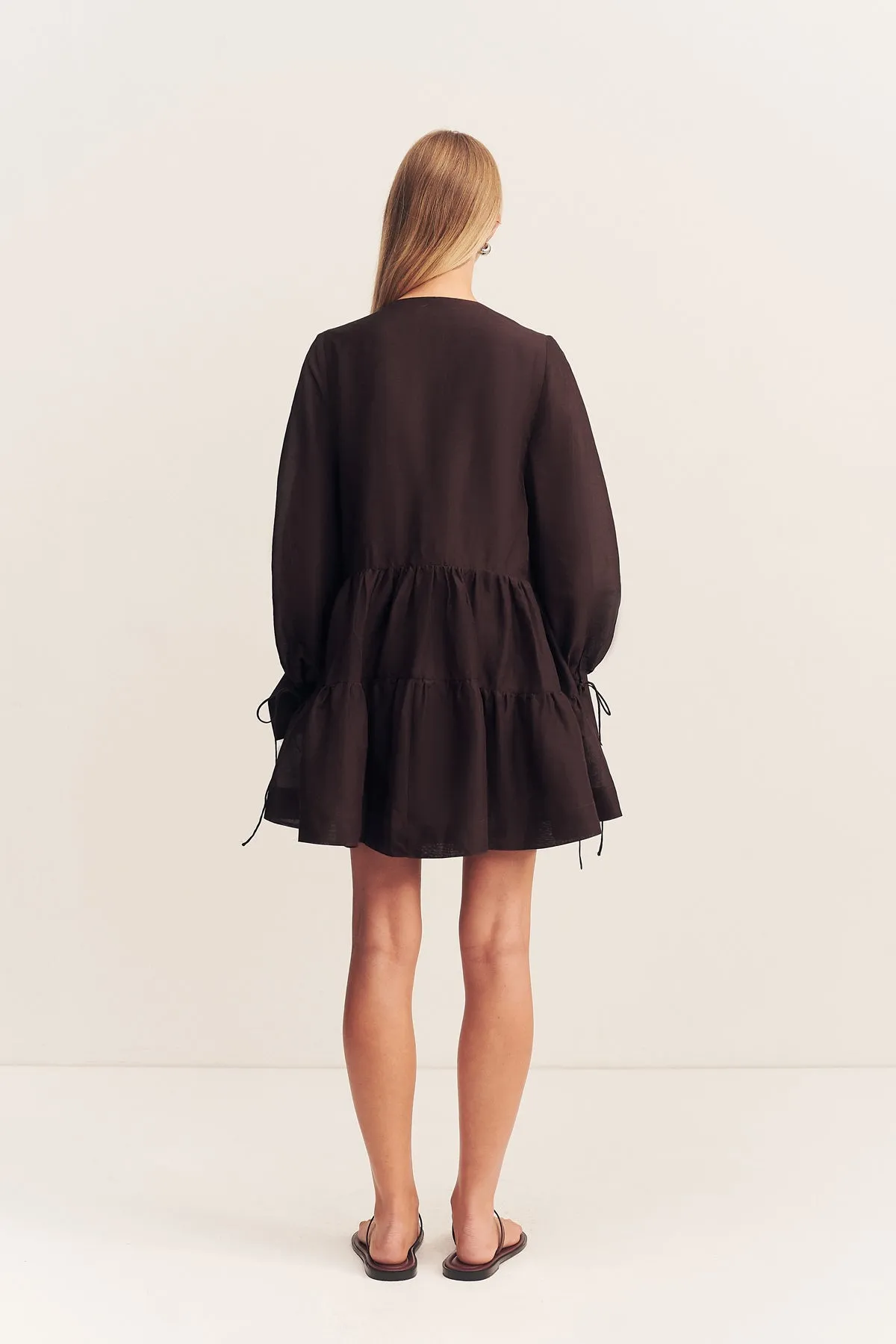 CELESTE TIERED MINI DRESS - GANACHE sold by Shona Joy product image thumbnail 5