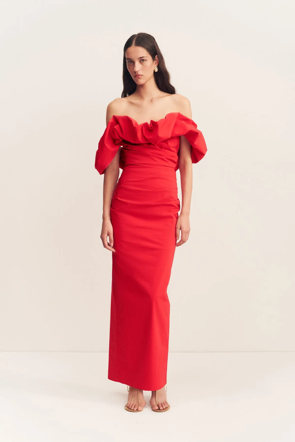 CAMPBELL OFF SHOULDER BUBBLE MAXI DRESS - GOJI sold by Shona Joy