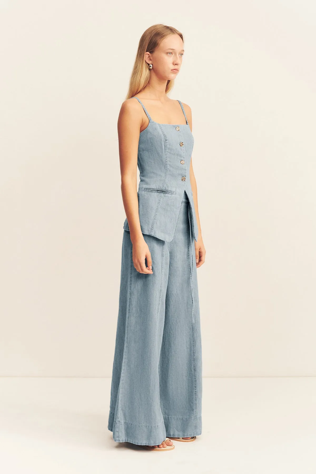 ELLSWORTH TAILORED TOP - BLEACHED BLUE sold by Shona Joy product image thumbnail 2