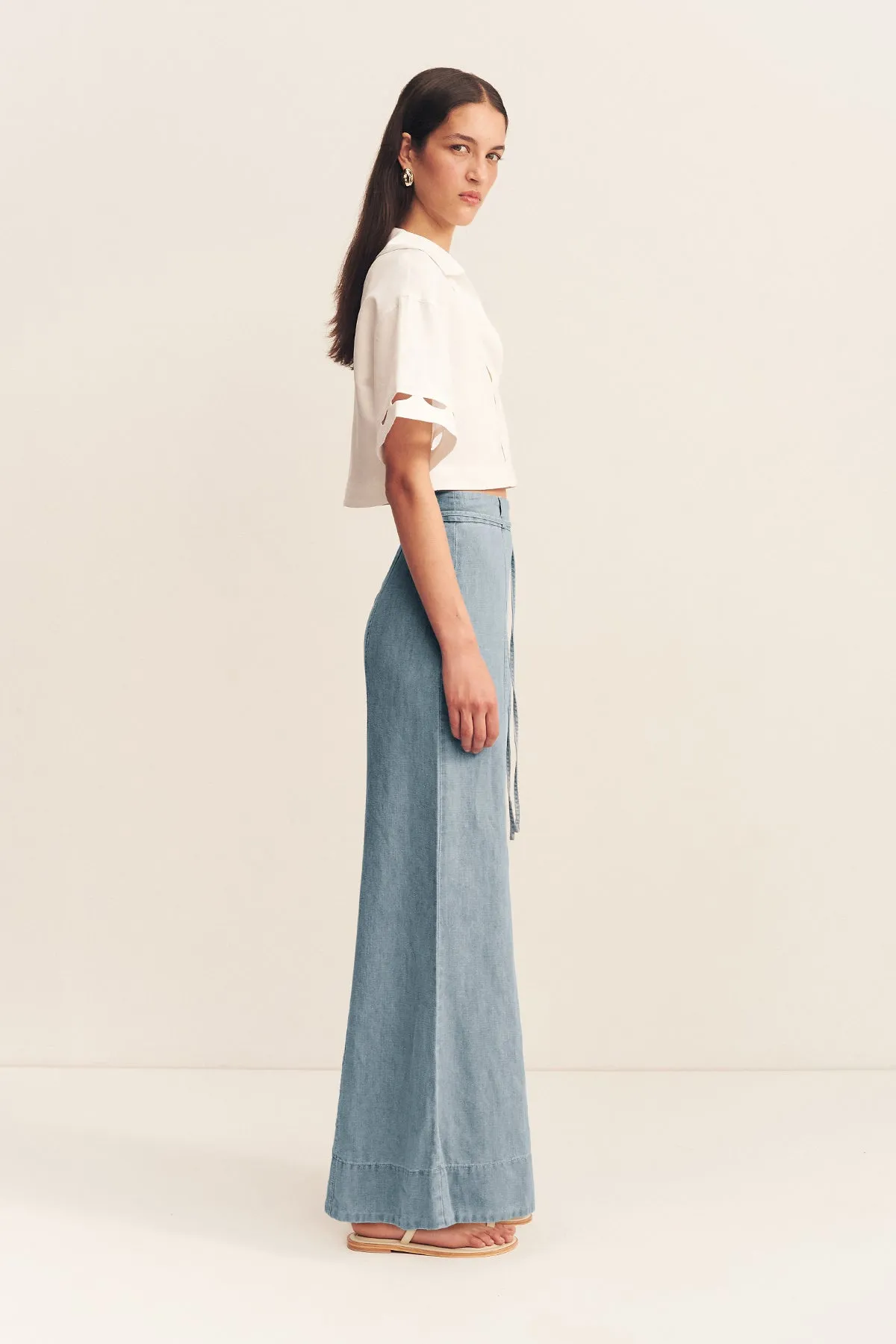 ELLSWORTH PALAZZO PANTS - BLEACHED BLUE sold by Shona Joy product image thumbnail 3