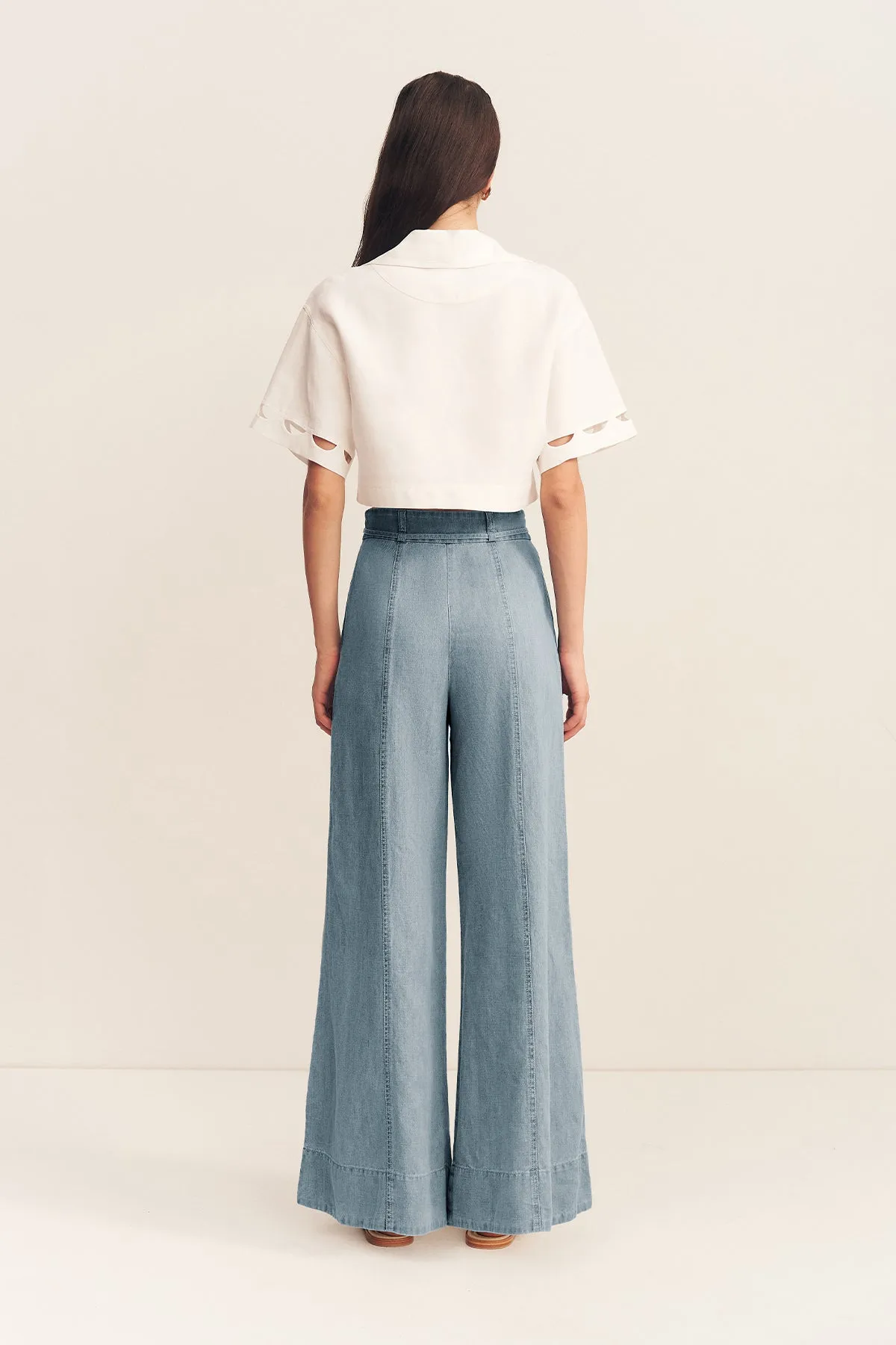 ELLSWORTH PALAZZO PANTS - BLEACHED BLUE sold by Shona Joy product image thumbnail 4