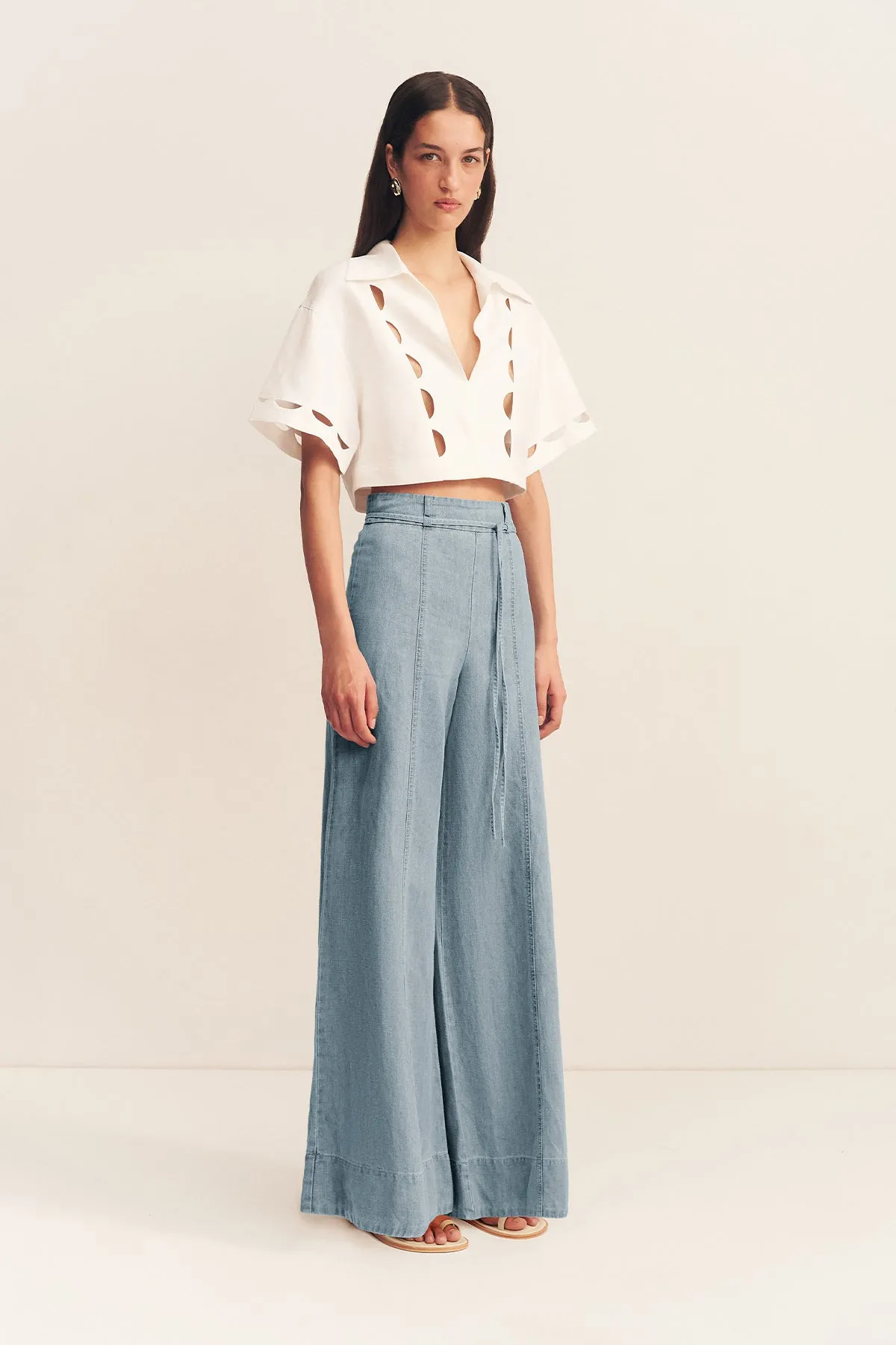 ELLSWORTH PALAZZO PANTS - BLEACHED BLUE sold by Shona Joy product image thumbnail 2