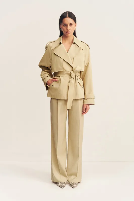WARREN CROPPED TRENCH JACKET - WILLOW sold by Shona Joy